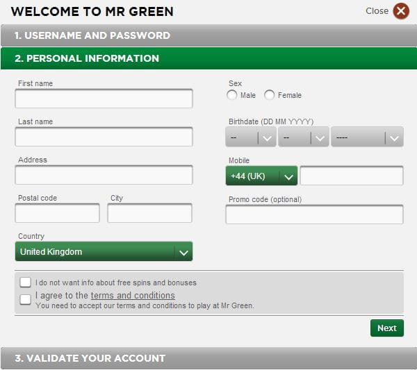 Pak Green form